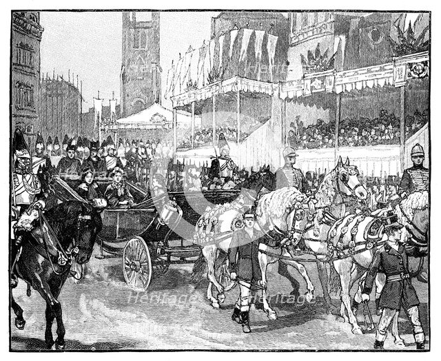 Queen Victoria opening Holborn Viaduct, London, 1869. Artist: Unknown