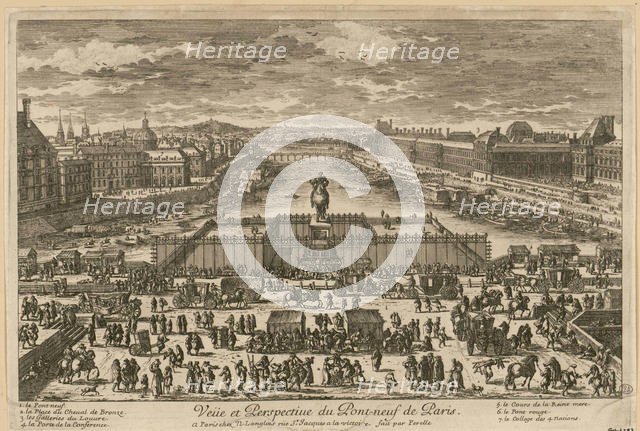 View of the Pont Neuf in Paris, Second Half of the 17th cen.. Creator: Pérelle, Adam (1638-1695).