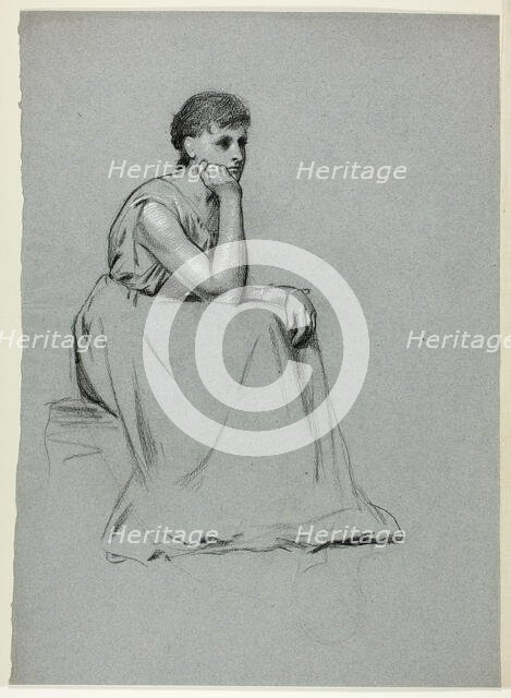 Seated Woman Resting on her Elbow, n.d. Creator: Henry Stacy Marks.