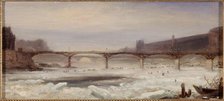The Seine and Pont des Arts, in January 1848. Creator: Jean Jacques Champin.