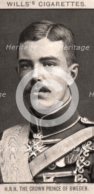H.R.H The Crown Prince of Sweden, 1908.Artist: WD & HO Wills