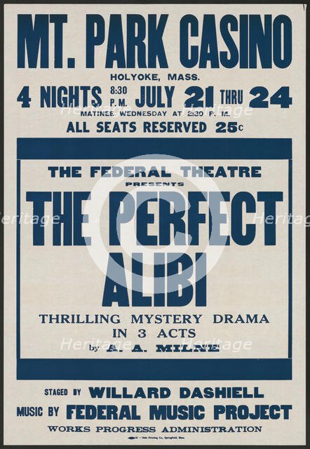 The Perfect Alibi, Holyoke, MA, [193-]. Creator: Unknown.