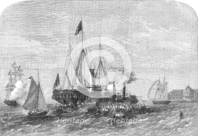 The Arrival of His Royal Highness the Prince of Wales at Alexandria, Egypt, 1862. Creator: Smyth.