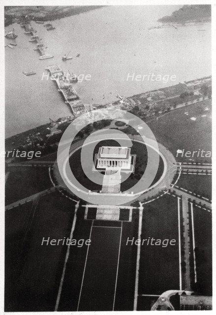 Aerial view of the Lincoln Memorial, Washington DC, USA, from a Zeppelin, 1928 (1933). Artist: Unknown