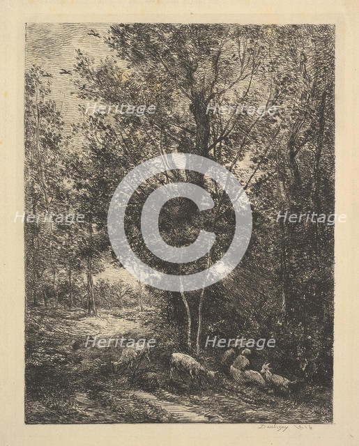 Shepherd and Shepherdess, 1874. Creator: Charles Francois Daubigny.