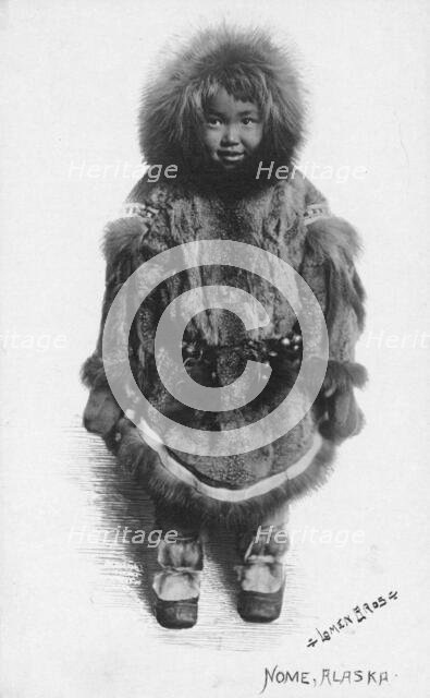 Child in fur outfit, between c1900 and c1930. Creator: Lomen Brothers.