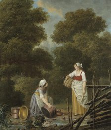 Two Maid-Servants at a Brook, mid-18th-early 19th century. Creator: Per Hillestrom.