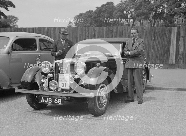 MG SA of AC Hess at the South Wales Auto Club Welsh Rally, 1937 Artist: Bill Brunell.
