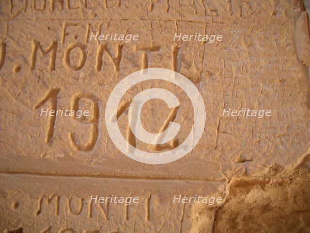 Graffiti, Amphitheatre of El Jem, Tunisia, 2009. Creator: Amanda Waite.