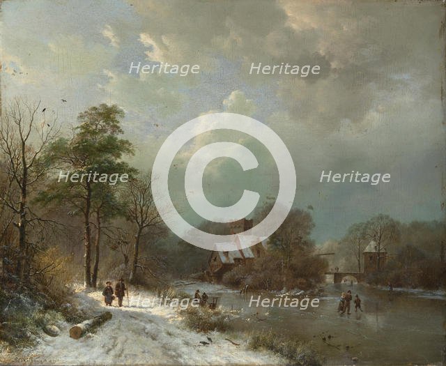 Winter Landscape, Holland, 1833. Creator: Barend Cornelis Koekkoek.