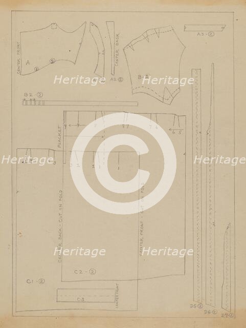 Dress (Pattern), c. 1936. Creator: Nancy Crimi.