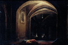 Men Sleeping in a Room with lighted Arches, 1580-1630. Creator: Hendrick van Steenwijck the Elder.