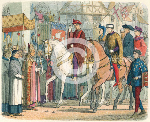 'Charles and Henry welcomed by the clergy', 1420 (1864). Artist: James William Edmund Doyle.