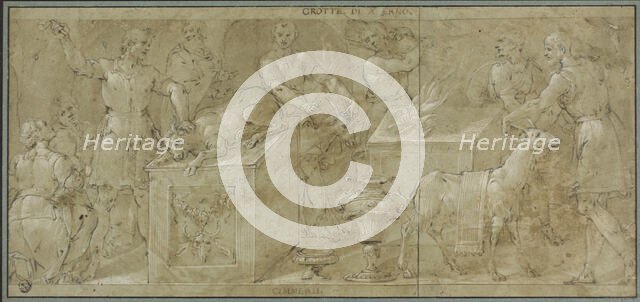 Aeneas and His Companions Preparing Animals for Sacrifice, n.d. Creator: Avanzino Nucci.