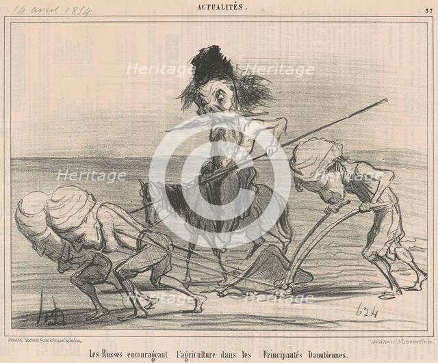 Les Russes encourageant l'agriculture, 19th century. Creator: Honore Daumier.