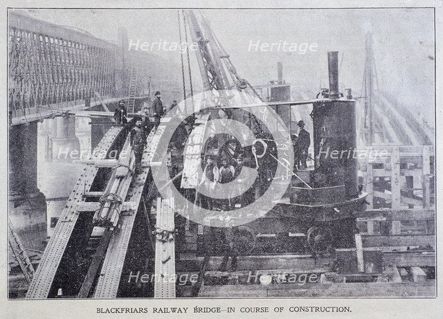 Blackfriars Bridge, London, 1870. Artist: Anon