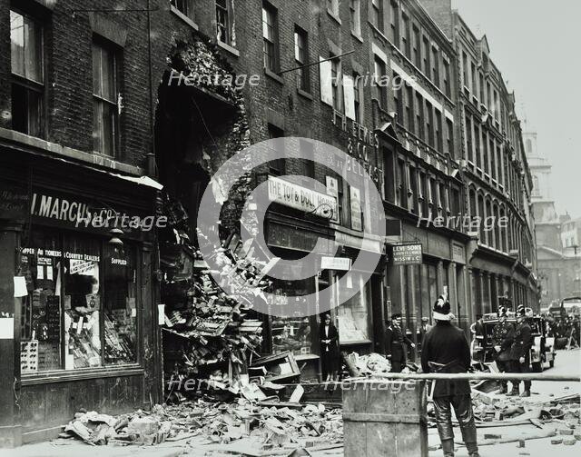 55 Houndsditch, City of London: damage caused by fire, 1924. Creator: Unknown.