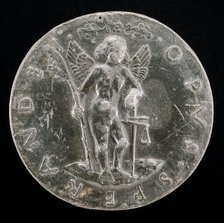 Cupid Holding a Palm-branch and Balance [reverse], probably 1463/1477. Creator: Sperandio Savelli.