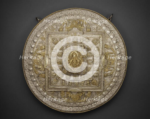 Tiered Offering Mandala of the Goddess of Wealth (Vasudhara), 19th century. Creator: Unknown.