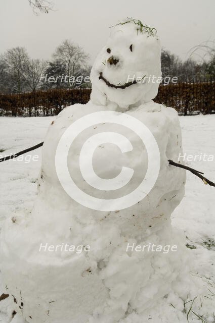 Snowman, Greenwich Park, Greenwich, London, 2007. Creator: Derek Kendall.