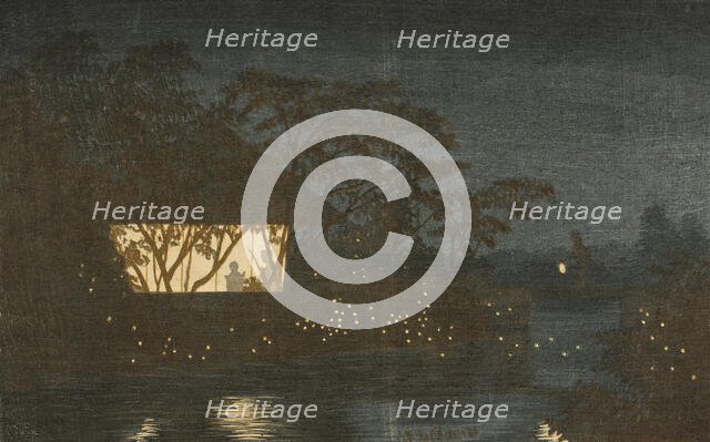 Koromo River below the Temple Tennoji, 1880. Creator: Kobayashi Kiyochika.