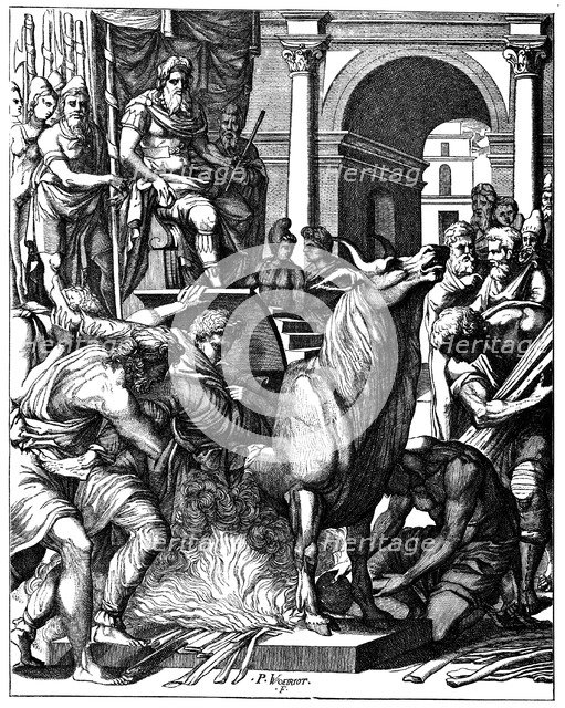Bull of Phalaris, tyrant of Agrigentum, Sicily, c570 BC (16th century). Artist: Unknown