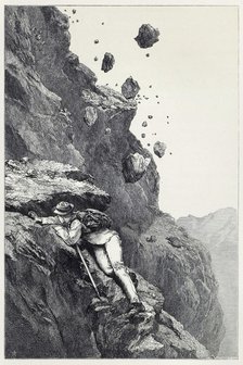 A Cannonade on the Matterhorn, from Scrambles amongst the Alps in the years 1860 - 69, pub. 1871 Creator: James Mahoney (1816 - 1879).