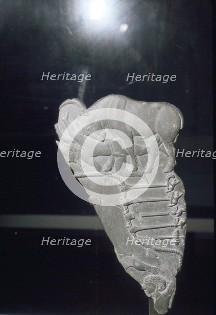 Palette with bull goring man, circa late 4th millennium BC. Artist: Unknown.