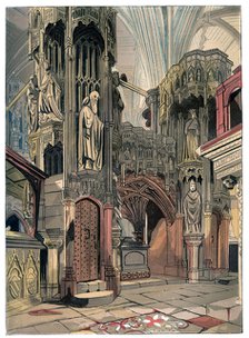 Shrine of Henry V, Westminster Abbey, London, c1850. Artist: Unknown