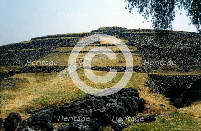 Cuicuilco circular pyramids built 600 years AD, then the year 400 AD were buried by the eruption …