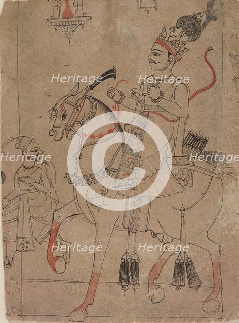 Nobleman on Horseback, mid-18th century. Creator: Unknown.