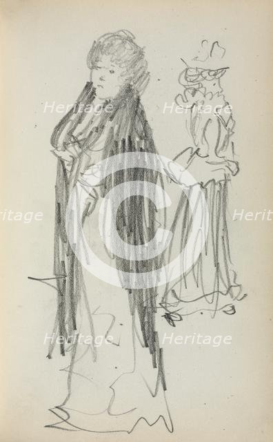 Italian Sketchbook: Two Standing Women (page 129), 1898-1899. Creator: Maurice Prendergast (American, 1858-1924).