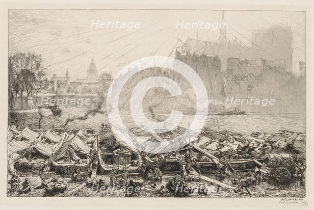 Le Grande Marché aux Pommes, 1917. Creator: Auguste Louis Lepère (French, 1849-1918).