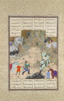 The Final Joust of the Rooks: Gudarz Versus Piran, Folio 346r from the Shahnama..., ca.1525-30. Creator: Qasim ibn 'Ali.
