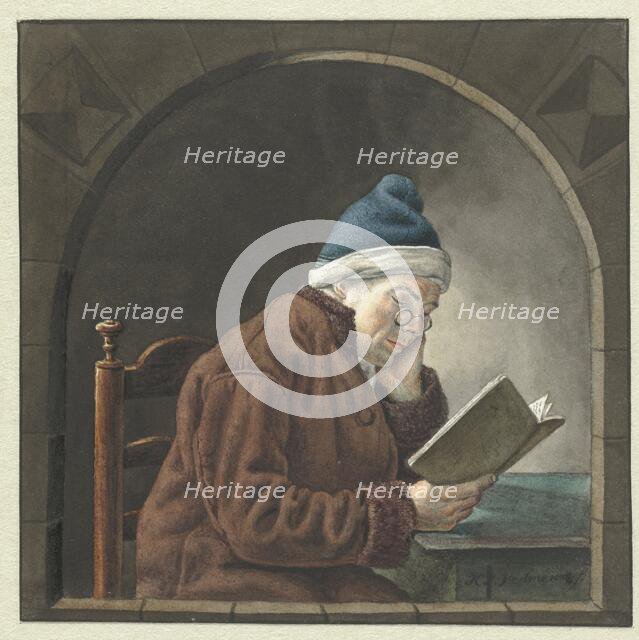 Reading man, 1786-1833. Creator: Hendrik Jan van Amerom.