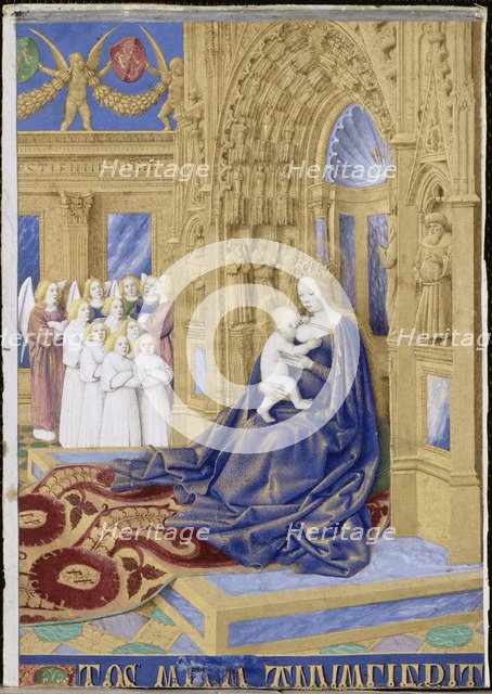 The Virgin and Child enthroned (Hours of Étienne Chevalier). Artist: Fouquet, Jean (1420–1481)