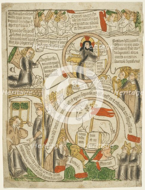 The Lamb Receiving the Sealed Book, folio C from The Apocalypse, 1460/70. Creator: Unknown.