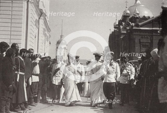 The Russian royal family visiting Sarov Monastery, Russia, 1903. Artist: K von Hahn