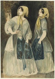 Two Women in Yellow Kerchiefs, n.d. Creator: Constantin Guys.