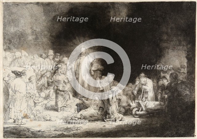 Christ healing the sick (The Hundred Guilder Print). Artist: Rembrandt van Rhijn (1606-1669)