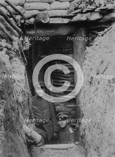 German Bomb-proof shelter, 5 yards deep, between c1915 and 1916. Creator: Bain News Service.