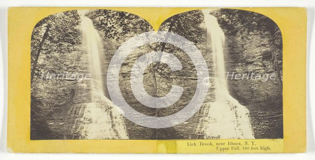 Lick Brook, near Ithaca, N.Y. Upper Falls, 160 feet high, 1860/65. Creator: J. C. Burritt.