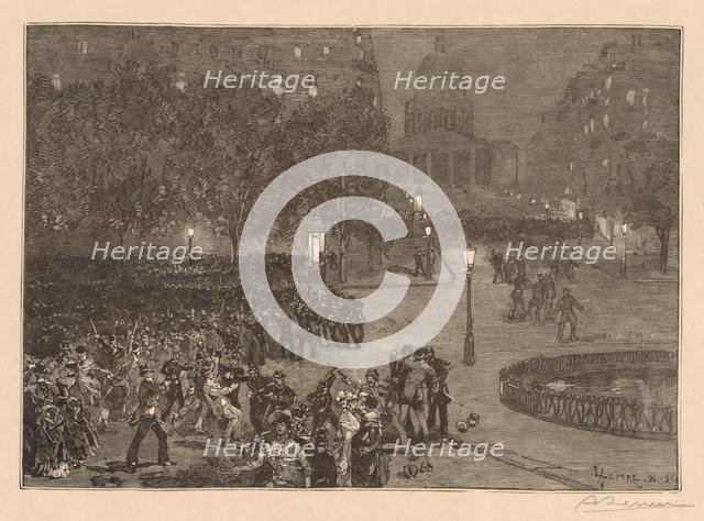 Bois du Monde: Les troubles du quartier Latin, 1882. Creator: Auguste Louis Lepère (French, 1849-1918).