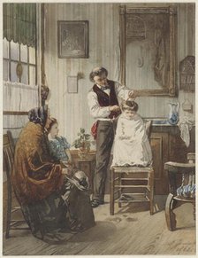 Child at the hairdresser, 1862. Creator: Diederik Franciscus Jamin.