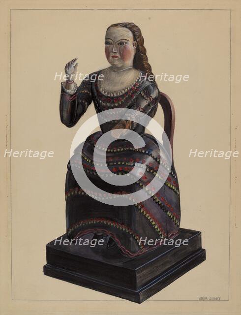 Seated Woman, c. 1936. Creator: Mina Lowry.