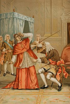 Quarrel between Cardinal Alberoni and the Mayordomo mayor of the King..., 1891.  Creator: Juan Alaminos.
