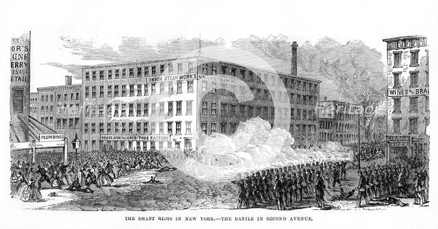 The New York Draft Riots, Second Avenue, New York City, 13-16 July 1863, (1872). Artist: Unknown