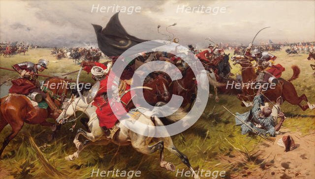 Fight for a Turkish Standard, c1905. Creator: Jozef Brandt.