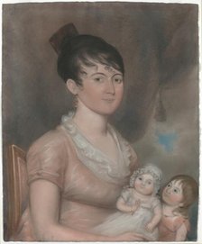 Anna Margaret Blake and Her Two Children, c. 1808. Creator: Unknown.