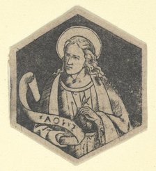 St John the Evangelist, holding a banderole (possibly a modern impression), ca. 1480-1520. Creator: Anon.